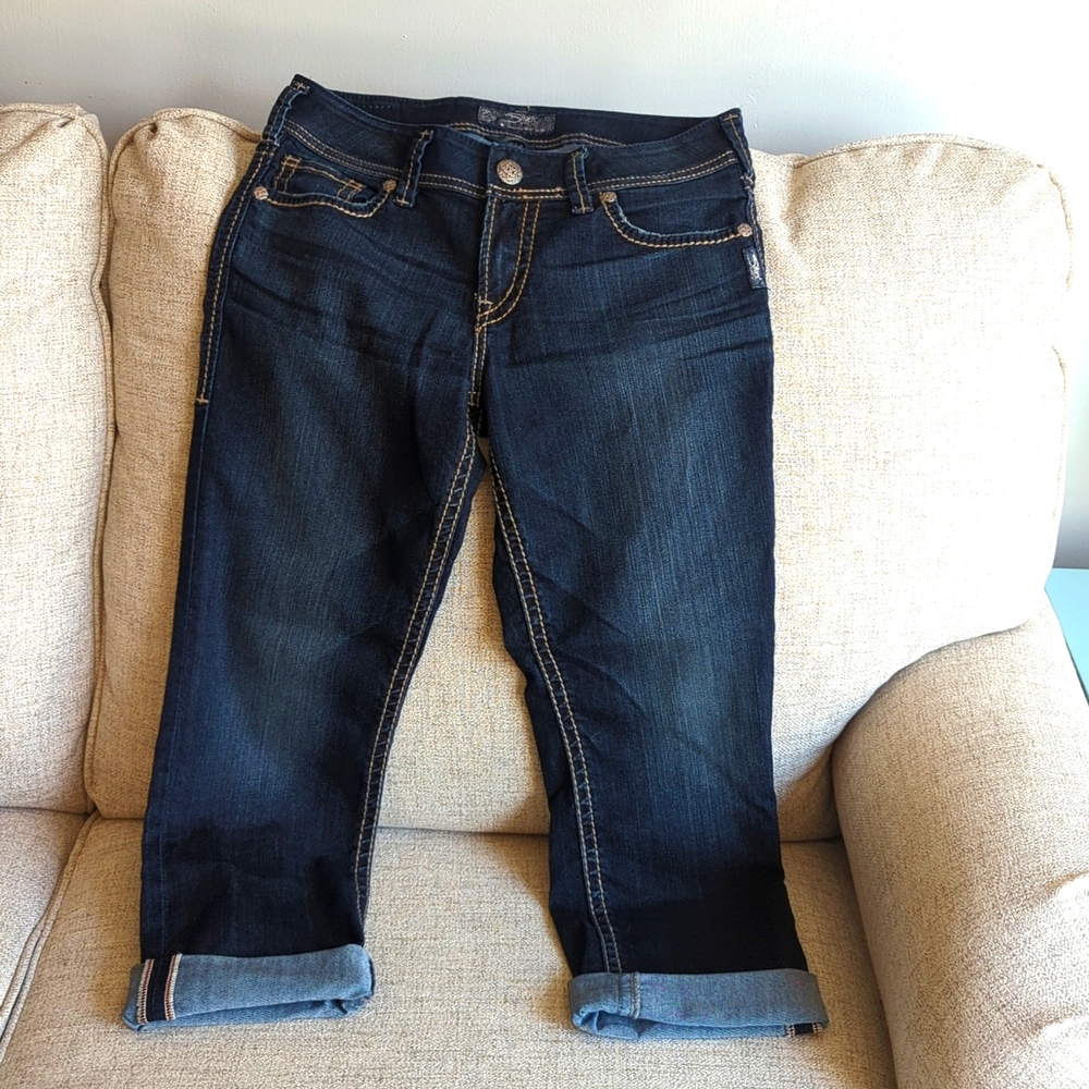 Women's Silver Suki Capri Jeans. Size W29